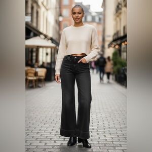 J. Crew Charcoal Wide Leg Jeans